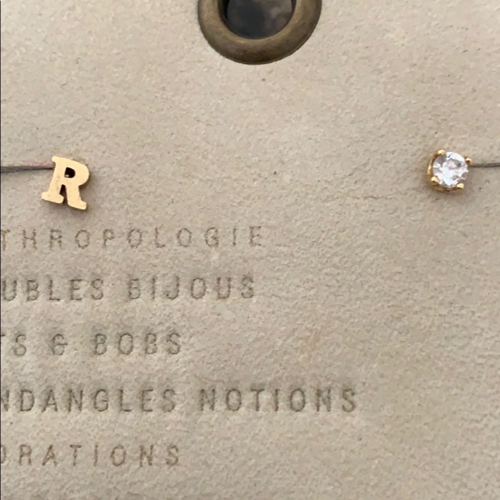 Anthropologie stud letter earring